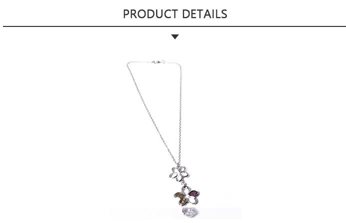 Best Price Fashion Jewelry Silver Pendant Necklace with Two Flowers