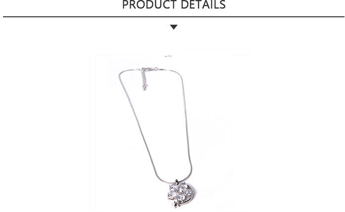 Economic Fashion Jewelry Alloy Rhine Stone Flower Pendant Necklace