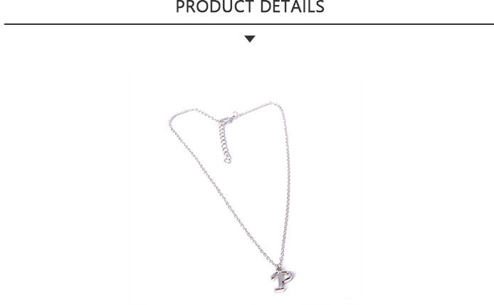 Custom Fashion Jewelry Silver Letter P Pendant Necklace