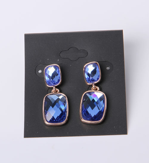 Fashion Jewelry Heart Earrings in Twon Tone Color with Rhinestones