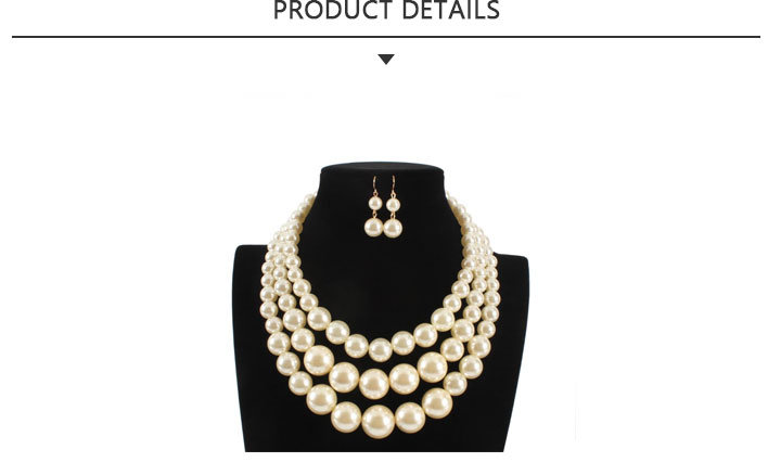 New Product Fashion Pearl Bead Necklace Jewelry Set