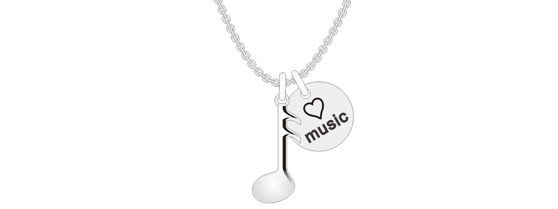 Creative Design Music Letter Symbol Silver Jewelry Set