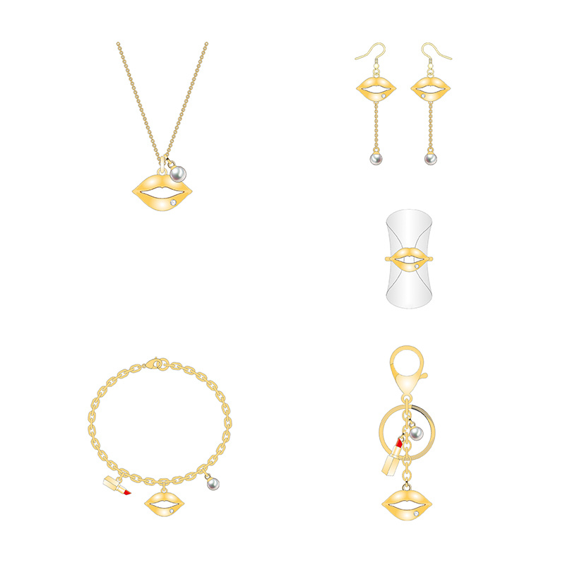 High Sale Creative Design Sexy Lips Jewelry Set
