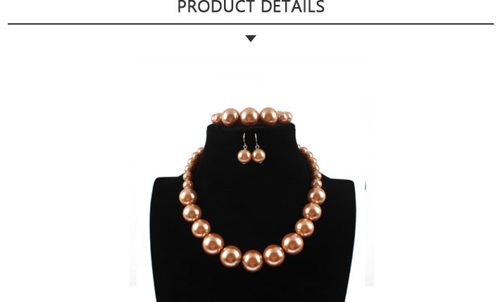 Most Popular Fashion Gold Bead Necklace Jewelry Set