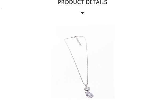 Hot Sale Fashion Jewelry Silver Pendant Necklace with Transparent Rhinestone