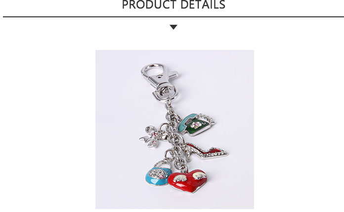 Exquisite Keychain with High Heel Pattern and Diamond