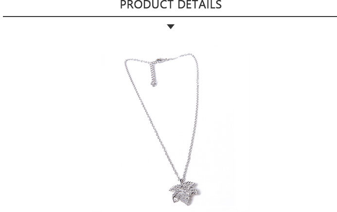 Most Popular Fashion Jewelry Silver Leaves Pendant Necklace