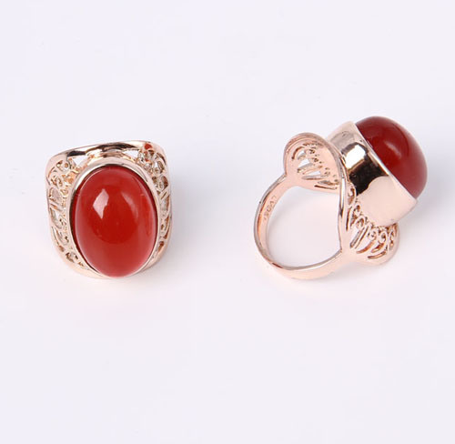 Spider Fashion Jewelry Ring with Red Stone