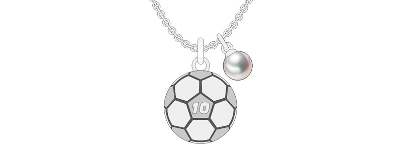 Round Football Shape Silver Grey Jewelry Set