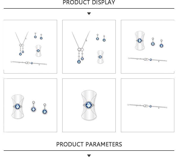 Fascinating Silver Jewelry Set with Sapphire