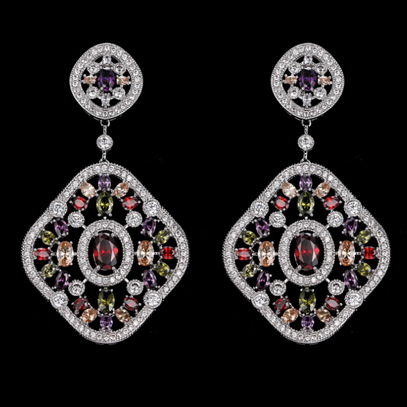 European and American Exaggerated Temperament Drop Acrylic Earrings Female Fashion Vintage Temperament Earrings