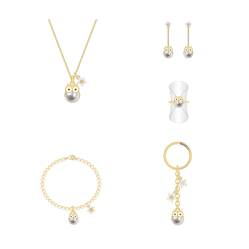 Factory Direct Big Pearl Owl Fashion Jewelry