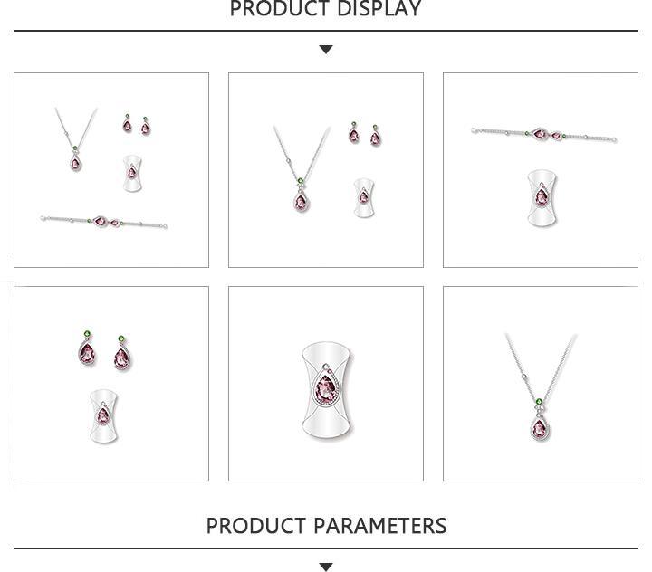 Stunning Silver Jewelry Set with Pink Gemstones