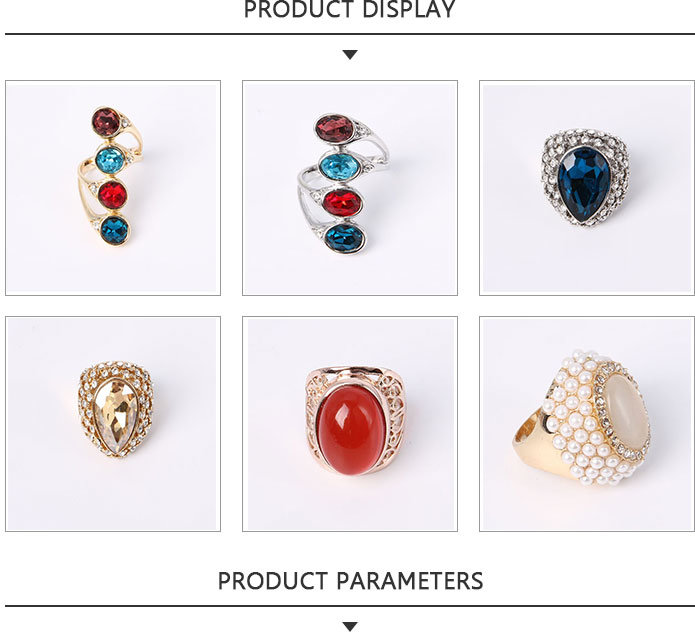 China Manufacturer Fashion Jewelry Ring with Colorful Stones