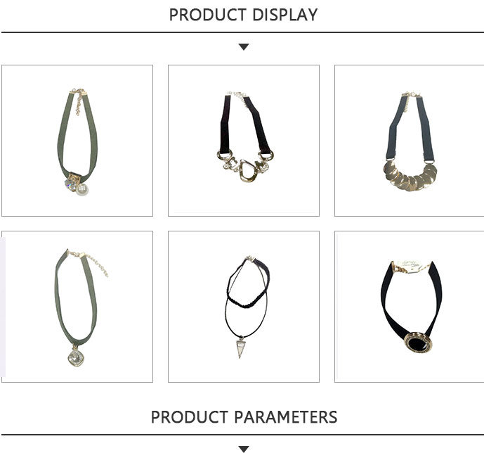 Quality Fabric Necklace Choker with Rhinestone Pearl