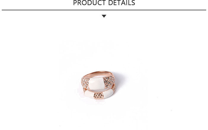 Fancy Fashion Jewelry Gold Plating Ring with White Rhinestone