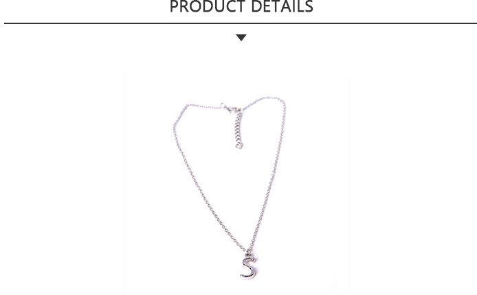 Wholesale Fashion Jewelry Silver Letter S Pendant Necklace