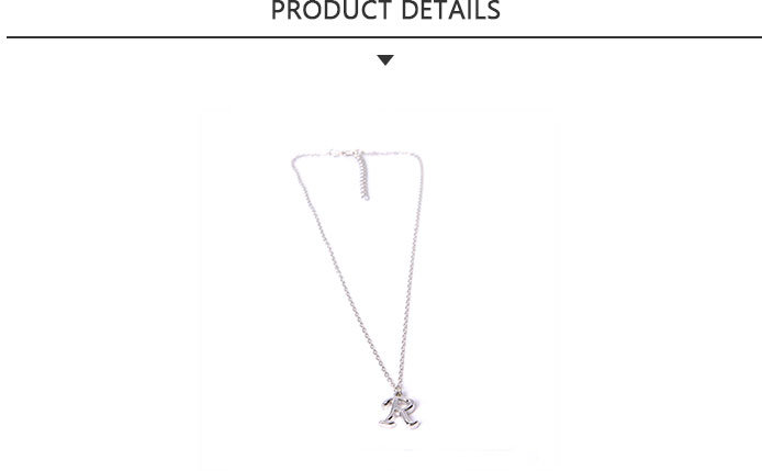 Wholesale Fashion Jewelry Silver Letter R Pendant Necklace