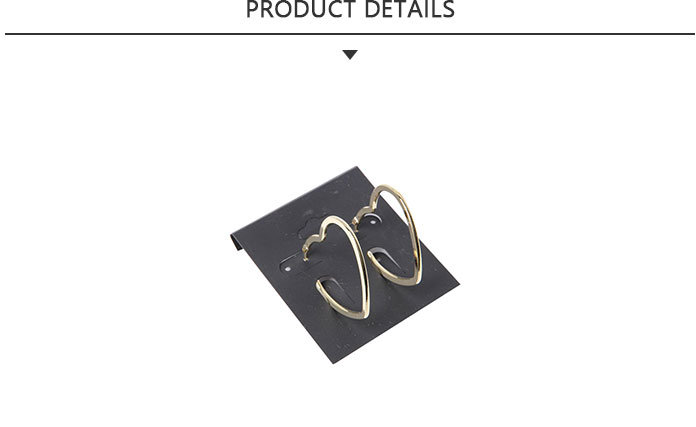 Factory Supply Fashion Jewelry Heart-Shaped Gold Earring