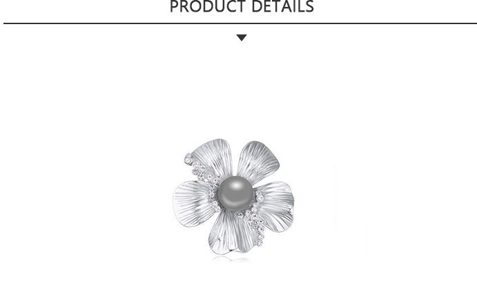 Ingenious Fashion jewelry Flower Silver Brooch with Bead