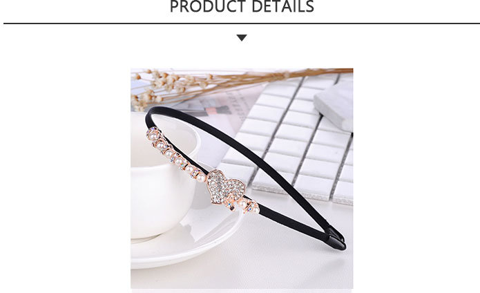 Fashion Headband with Love Pearls Rhinestones