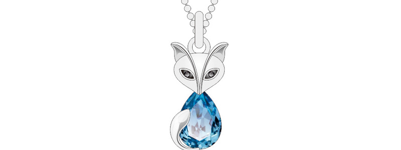 Cost Performance Blue Crystal Fox Jewelry Set