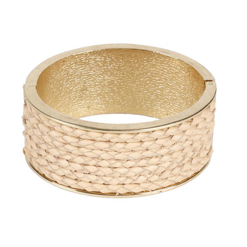 Five Colors Woven Pattern Silver Bangle