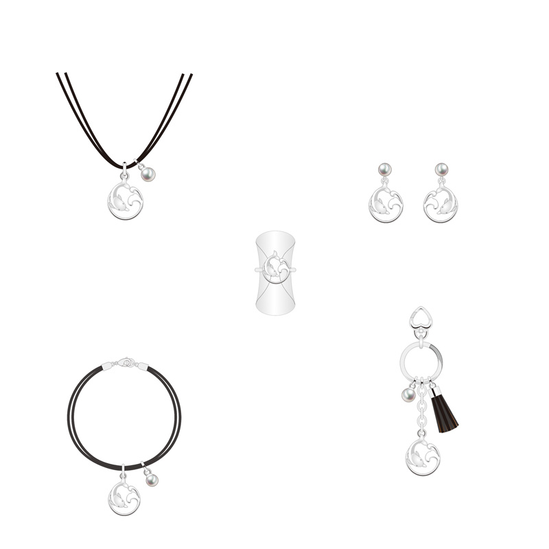 New Arrival Fashion Simple Classic Design Silver Dolphin Jewelry Set