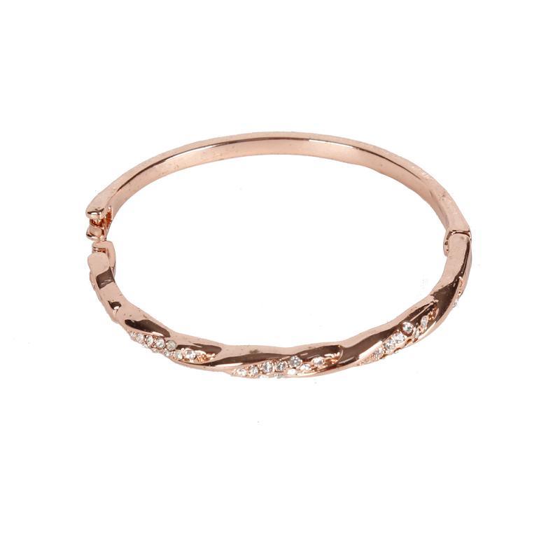 Spiral Design Diamond Rose Gold Bracelet