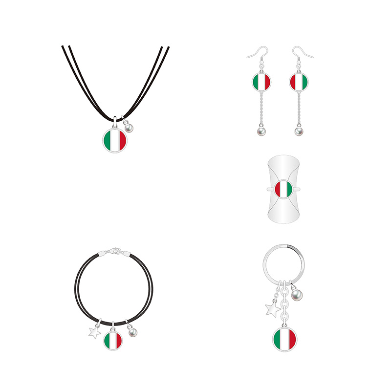 Round Three-Color Stitching Contrast Jewelry Set