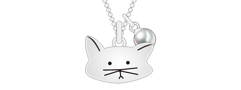 Vertical Type Cute Big Head Cat Jewelry Set