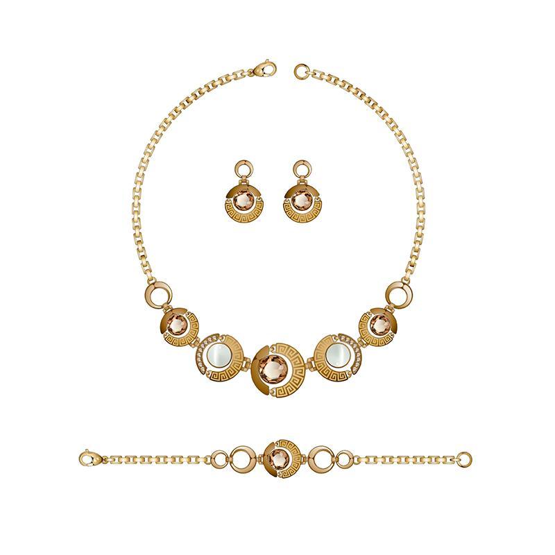 Delicate Gold Jewelry Set with Multiple Gemstones