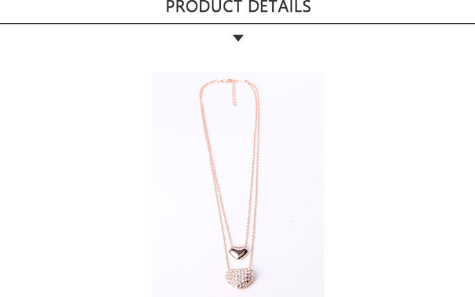 Customized Fashion Jewelry Gold Pendant Necklace with Double Love