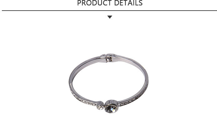 Year Charm Silver Bracelet with Rhinestone