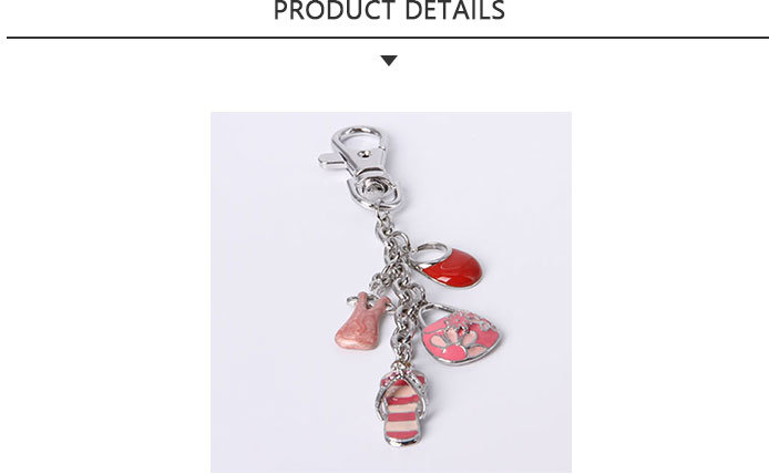 Fashion Pink Keychain with Diamond for Women