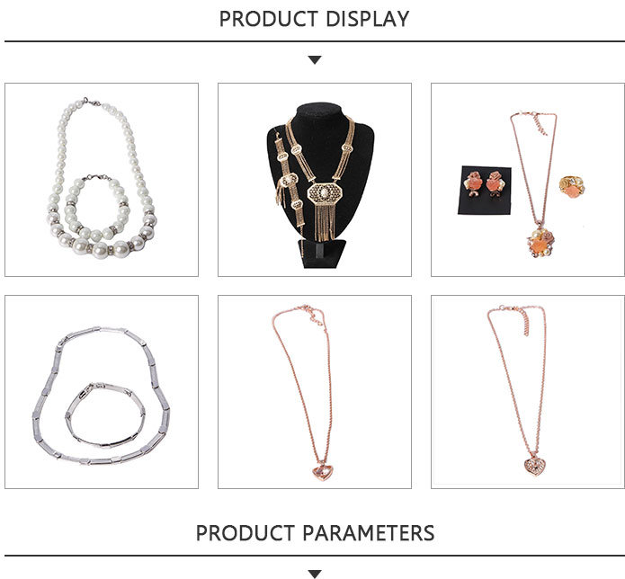 Fashion Jewelry Set Heart Pendant Necklace with Rhinestone