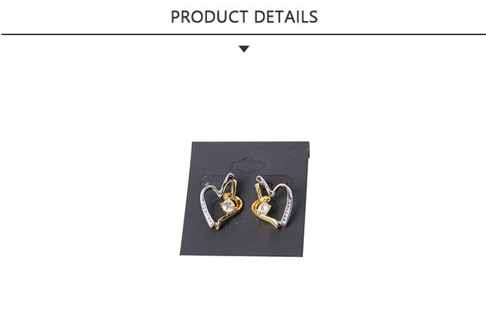 High Quality Fashion Jewelry Earring with Silver Gold Heart