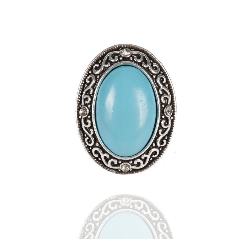 Blue Jade Retro Cloud Silver Ring