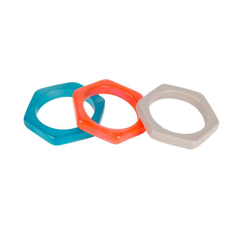 Three Colors Hexagonal Fashion Avant-Garde Bangle