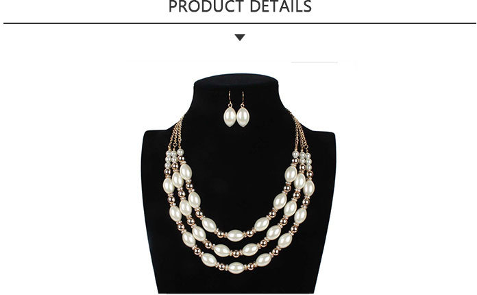 Sample Available Fashion Jewelry Set Pearl Bead Necklace