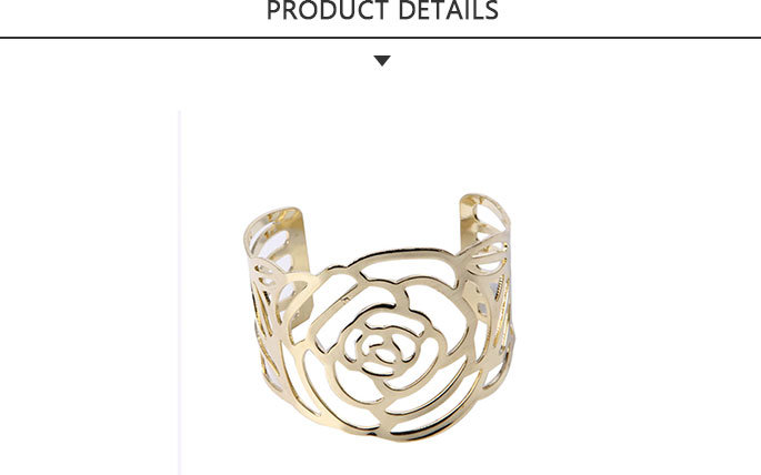 Most Popular Fashion Gold Bracelet with Carved Flowers