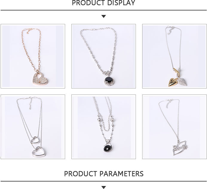 Custom Fashion Jewelry Heart-Shaped Gold Pendant Necklace with Rhinestone