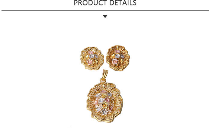 Quality Most Popular Fashion Gold Plating Flower Jewelry Set