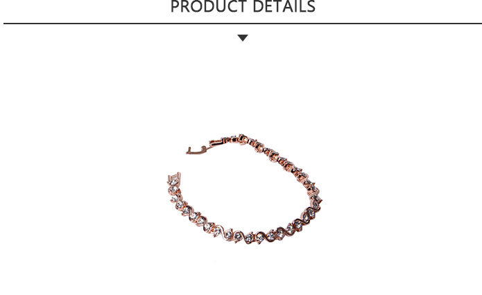 Trending Product Fashion Jewelry Gold Chain Bracelet with Rhinestone