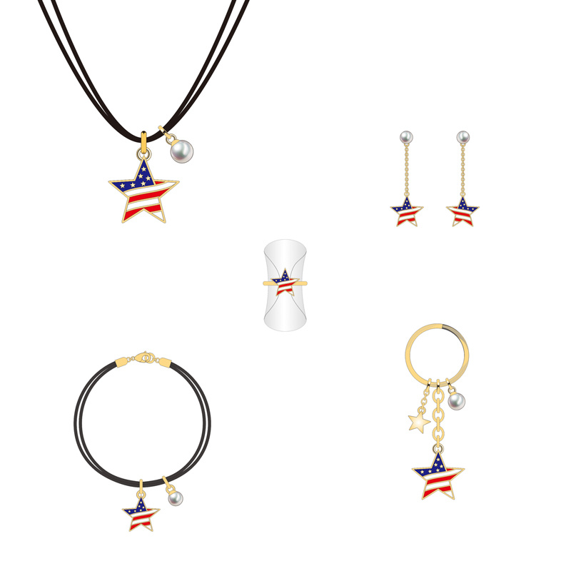2020 Factory Direct Flag Series Star Jewelry Set for Adult