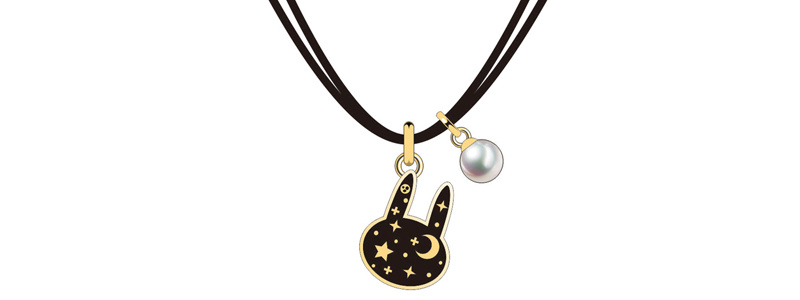 New Arrival Black Rabbit Gold Star Moon Jewelry Set