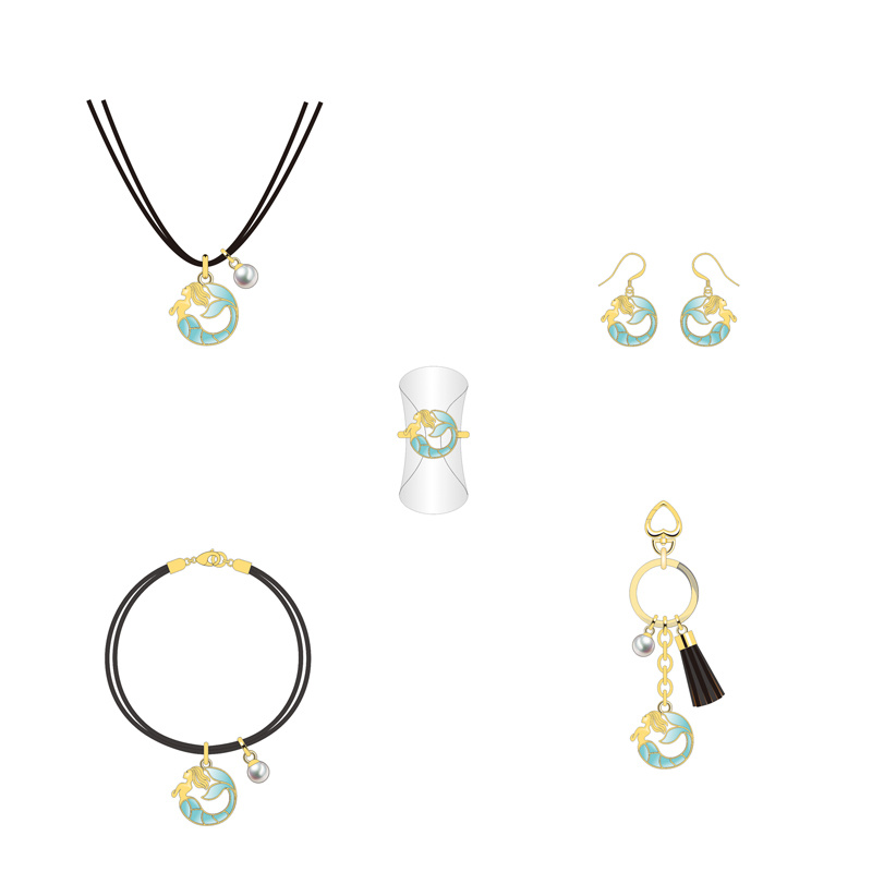 Summer Fashion Exquisite Blue Mermaid Ocean Series Jewelry Set