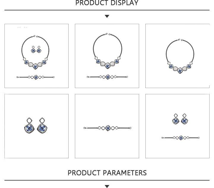 Simple Sliver Jewelry Set with Gemstones