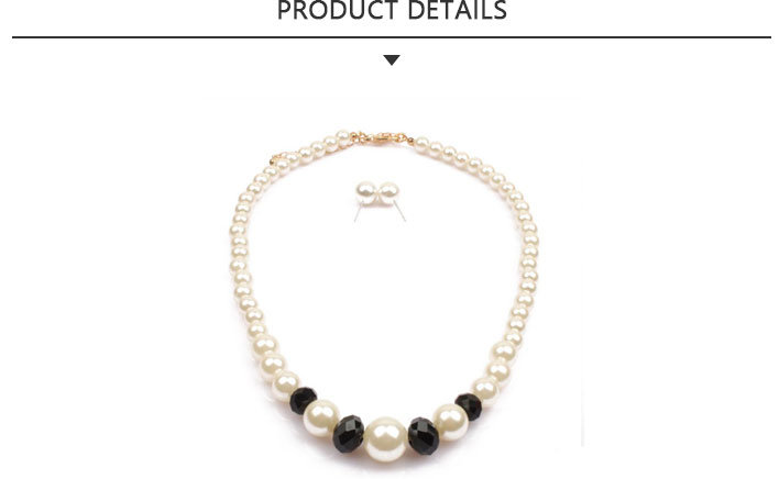 Customized Fashion Peal Bead Necklace Jewelry Set