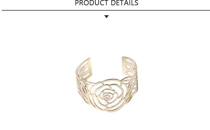 Quality Most Popular Fashion Jewelry Gold Bracelet with Carved Flowers